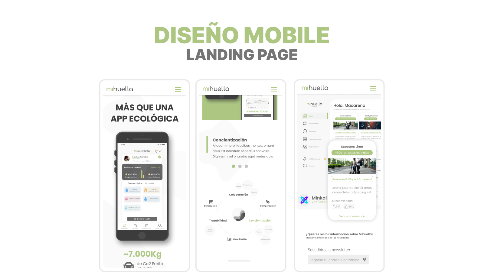 Pantallas de la app
